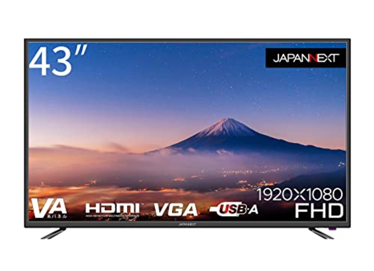 JAPANNEXT 43インチ大画面 フルHD(1920x1080) 液晶モニター JN-V430FHD / HDMI VGA USB再生対応