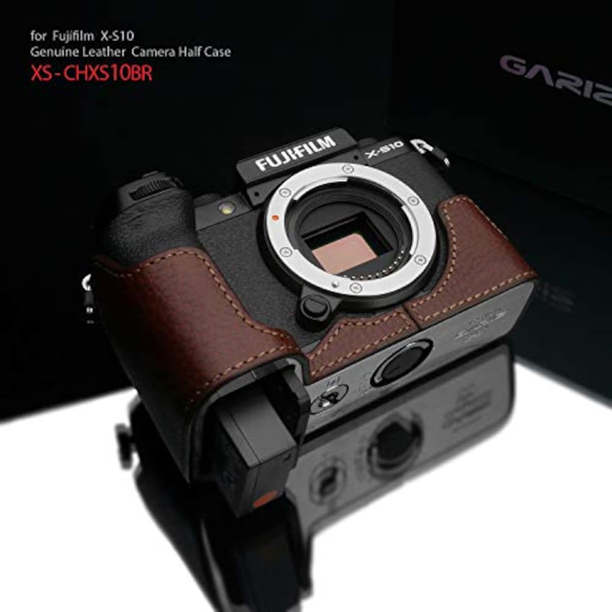  GARIZ FUJIFILM X-S10用 本革カメラケース XS-CHXS10BR ブラウン画像2 