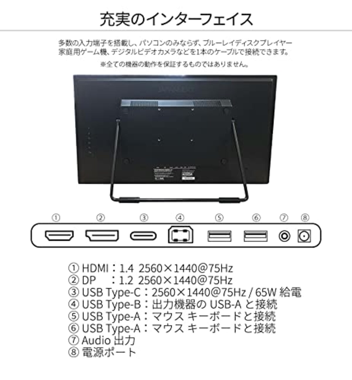  JAPANNEXT 27インチ IPS 10点タッチ対応 WQHD解像度USB-C給電対応 液晶モニターJN-IPS27WQHDR-C65W-T HDMI DP USB-C(65W給電) KVM機能 10点マルチタッチ対応画像7 