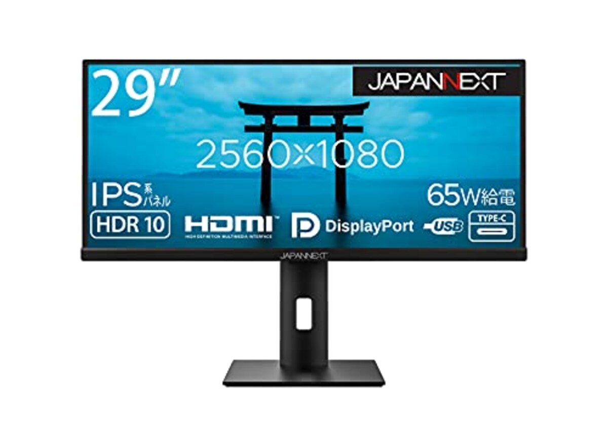 JAPANNEXT 29インチ ワイドFHD(2560 x 1080) 液晶モニター JN-IPS29WFHDR-C65W HDMI DP USB Type-C KVM