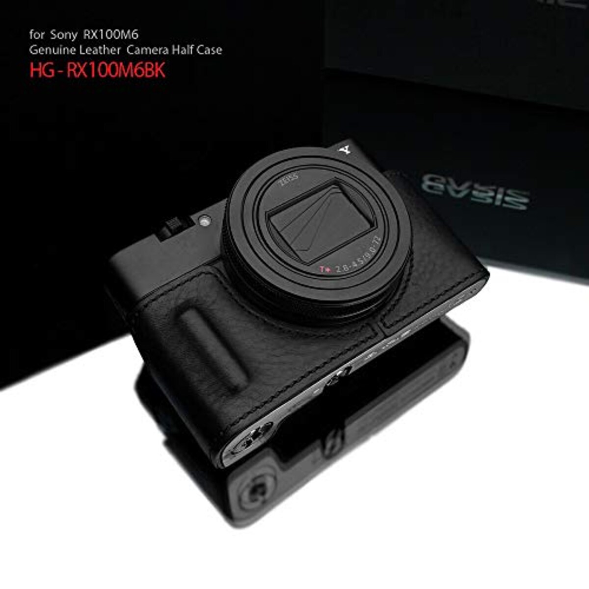  GARIZ SONY RX100 VI (DSC-RX100M6) 用 本革カメラケース HG-RX100M6BLK ブラック画像2 