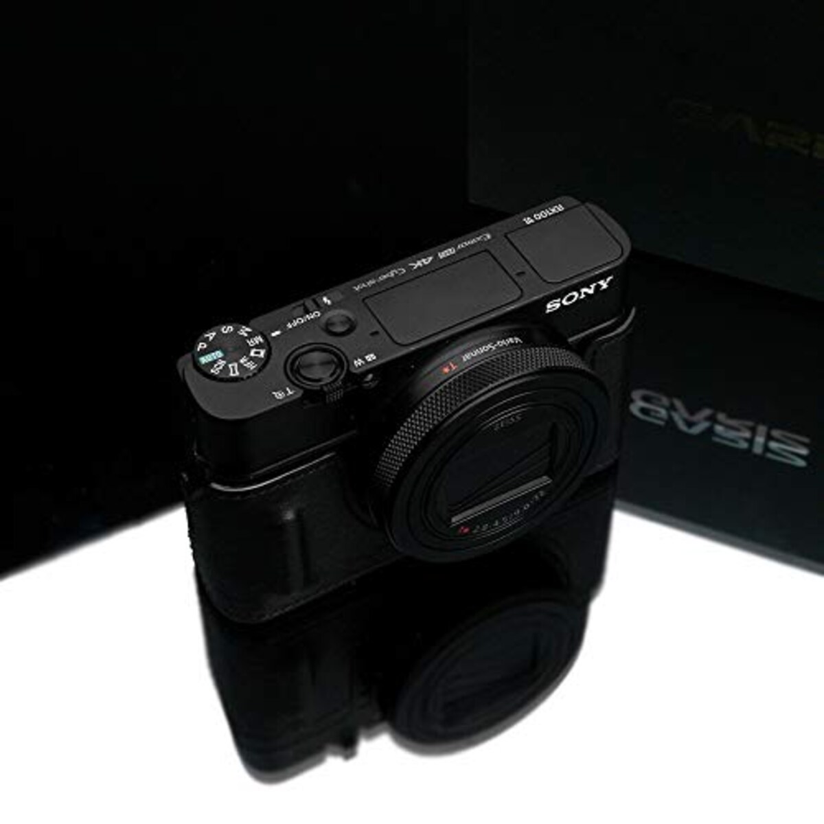  GARIZ SONY RX100 VI (DSC-RX100M6) 用 本革カメラケース HG-RX100M6BLK ブラック画像4 