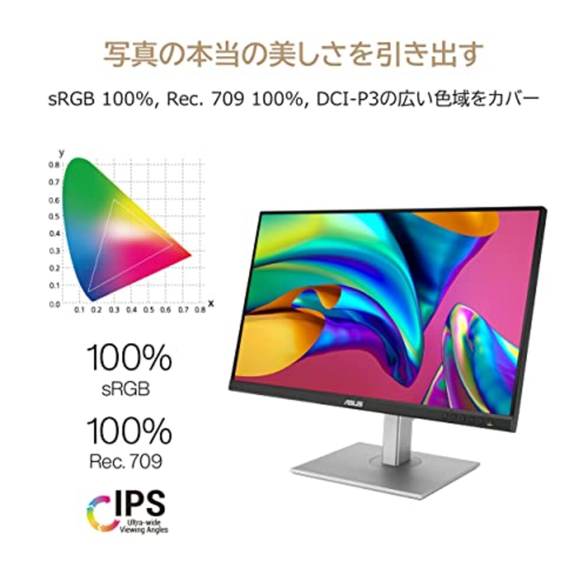  ビッグローブ光 エントリーパッケージ + ASUS モニター ProArtPA278CV 27インチ/3年間無輝点交換保証/WQHD/IPS/USB-C,DisplayPortデイジーチェーン,HDMI/100% sRGB/100% Rec. 709/ΔE<2/国内正規品画像5 