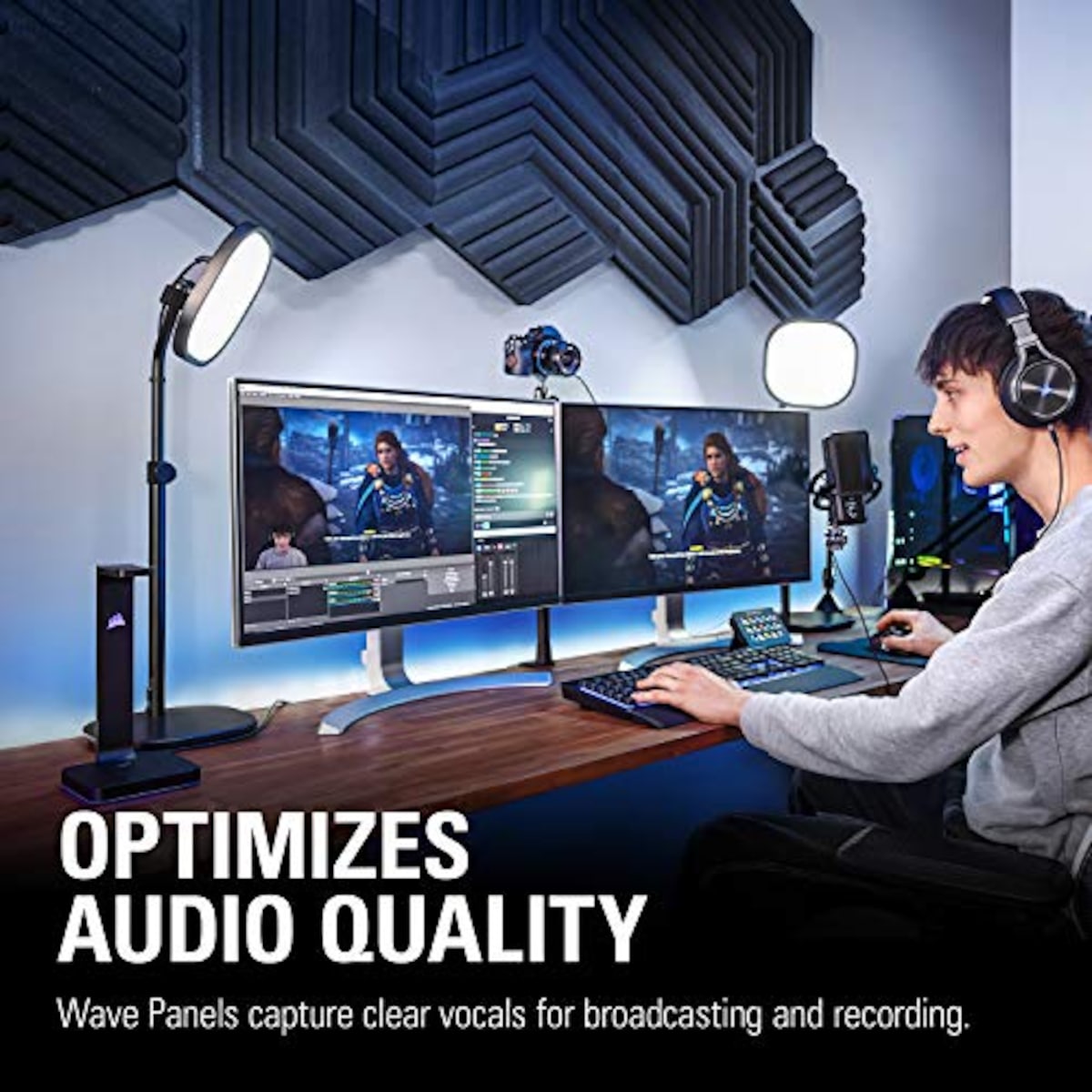 Elgato 吸音パネル Wave Panels Starter Set Black (ウェーブパネルズ スターターセット ブルー) セットアップ/取り外し簡単【日本正規代理店品】画像3