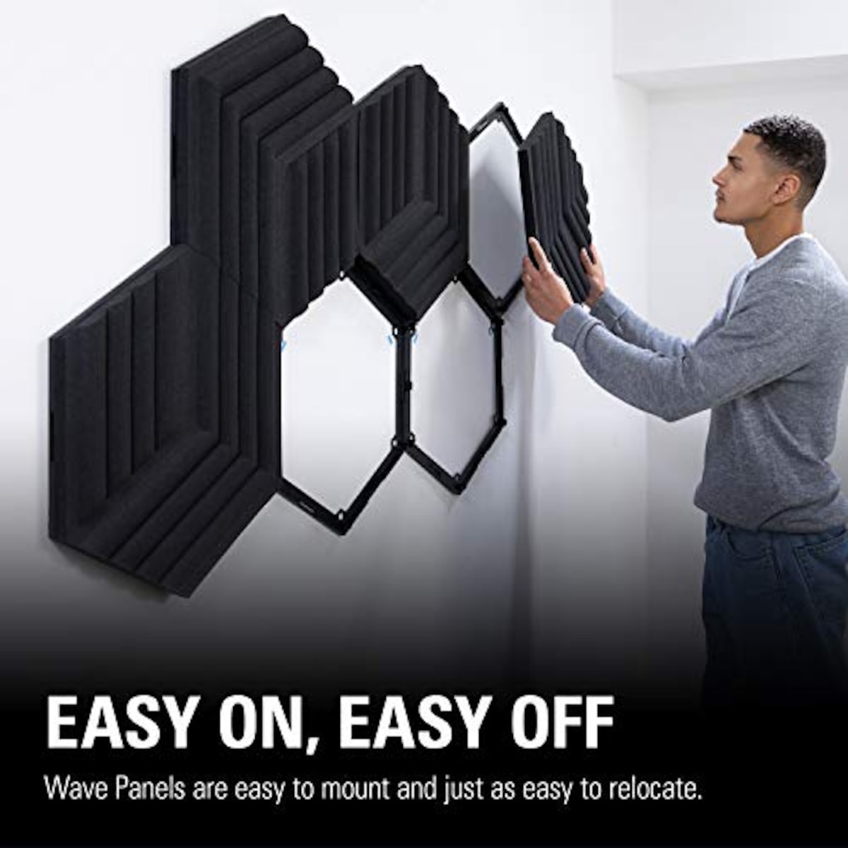 Elgato 吸音パネル Wave Panels Starter Set Black (ウェーブパネルズ スターターセット ブルー) セットアップ/取り外し簡単【日本正規代理店品】画像6