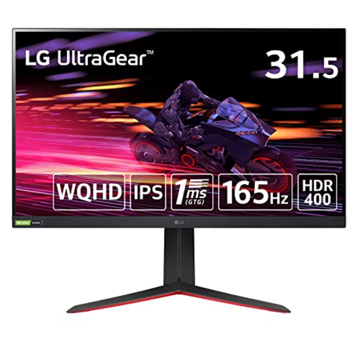 LG ゲーミングモニター UltraGear 32GP750-B 31.5インチ/WQHD(2560×1440)/IPS/1ms(GTG)/165Hz /G-SYNC Compatible、Freesync Premium/HDR400対応/HDMI×2､DisplayPort/ピボット､高さ調整