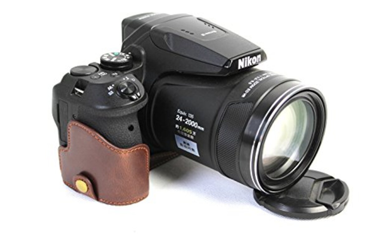  Nikon COOLPIX P900 ボトム ハーフ ボディケース 高級合皮レザー クリーニングクロス付き 172_1 (ダークブラウン)画像3 