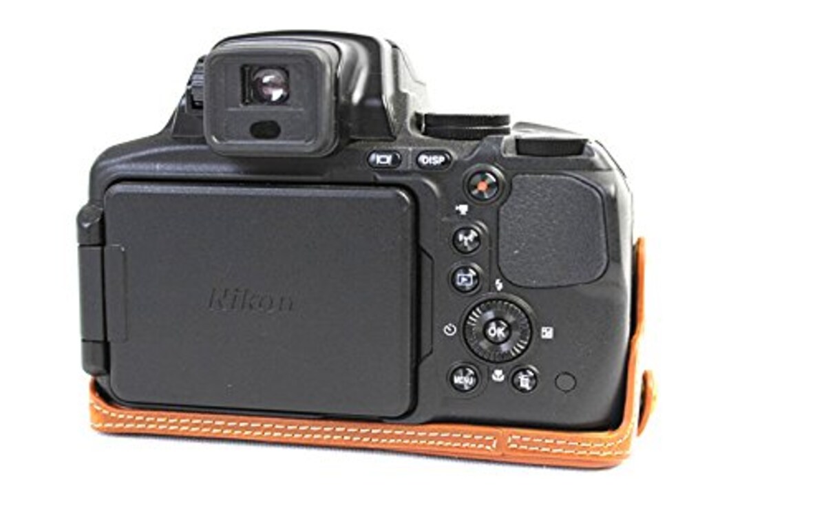  Nikon COOLPIX P900 ボトム ハーフ ボディケース 高級合皮レザー クリーニングクロス付き 172_1 (ダークブラウン)画像5 