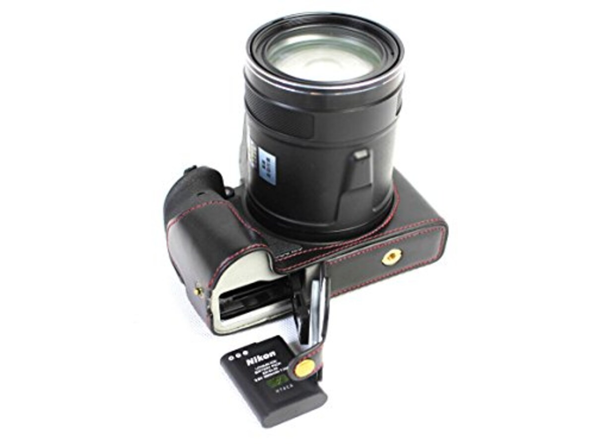  Nikon COOLPIX P900 ボトム ハーフ ボディケース 高級合皮レザー クリーニングクロス付き 172_1 (ダークブラウン)画像6 