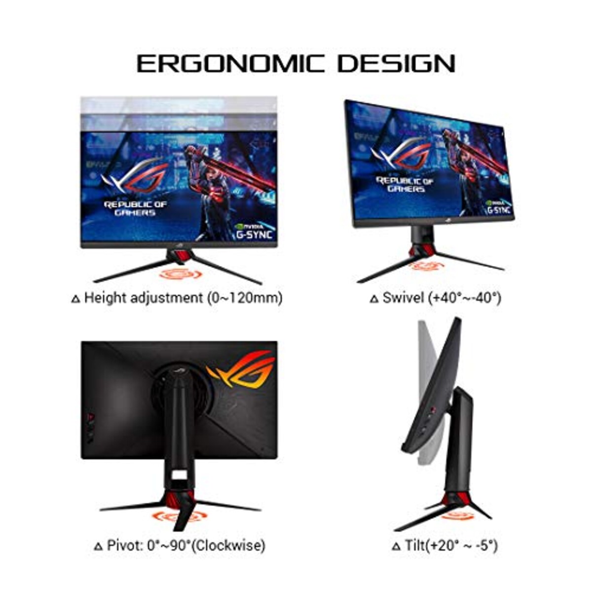  ASUS ゲーミングモニター ROG STRIX XG279Q 27インチ/WQHD/IPS/170Hz/1ms/HDR/G-SYNC Compatible/DisplayHDR400/3年保証画像7 