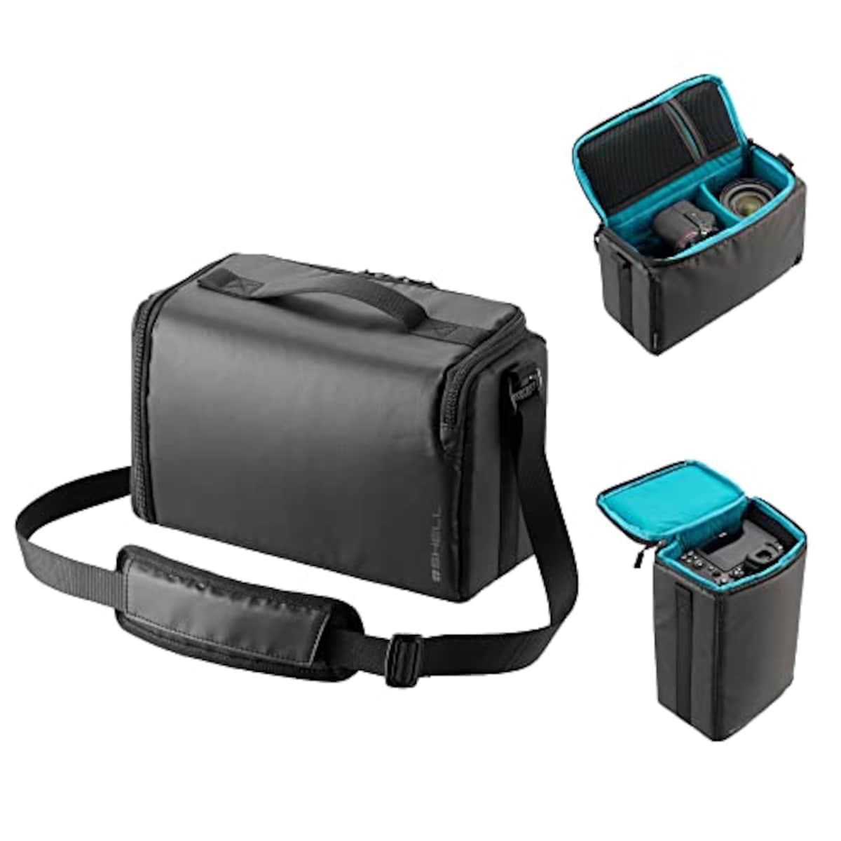 ハクバ HAKUBA カメラバッグ プラスシェル マルチアクセス インナーバッグAZ Mサイズ ブラック 普段使いのリュックやケースに タテヨコ2方向アクセス可能 ショルダーベルト付 YKK製自動ロックファスナー採用 撥水加工 AMZSP-MAIBM 4977187001112