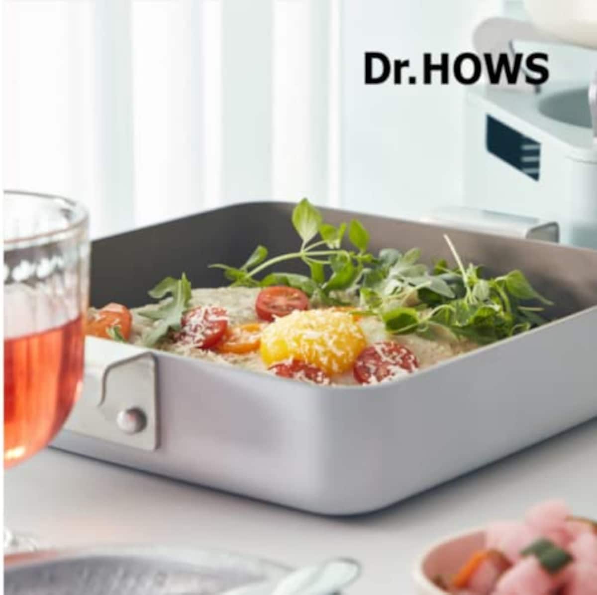  Dr.HOWS ドクターハウス プレーティング スクエアフライパン22cm アイスブルー 韓国フライパン IH対応 オール熱源対応 フッ素コーティング【日本正式販売品】画像3 