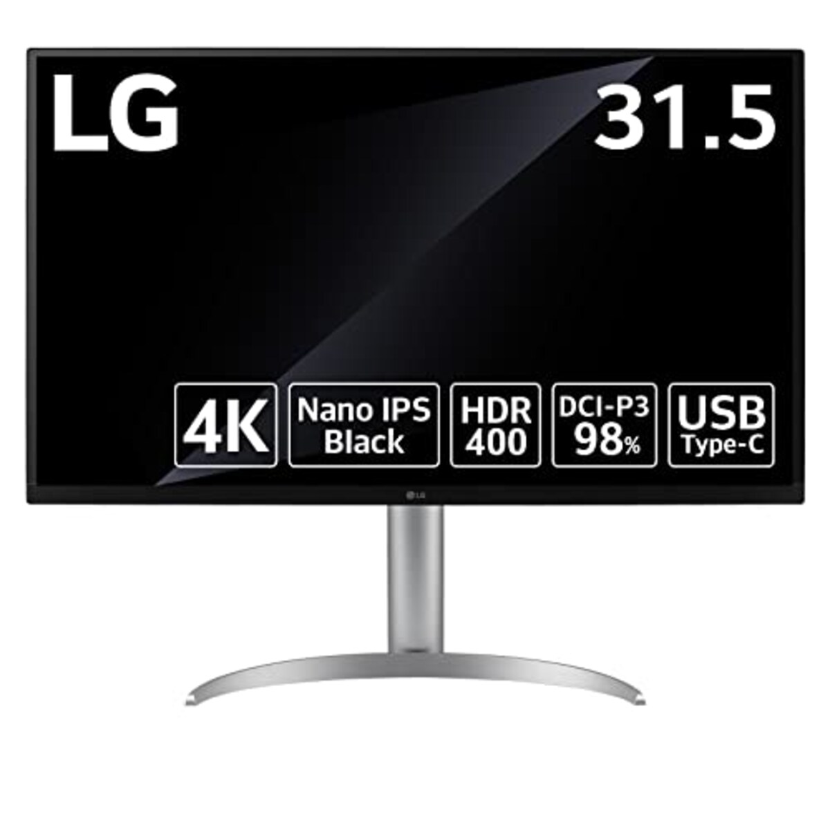 LG モニター ディスプレイ 32UQ850-W 31.5インチ/Nano IPS Black/4K (3840×2160)/ DisplayHDR400/DCI-P3 98%/USB-Type-C/DisplayPort/HDMI×2/KVMスイッチ/チルト､高さ調整､ピボット対応/3年安心・無輝点保証