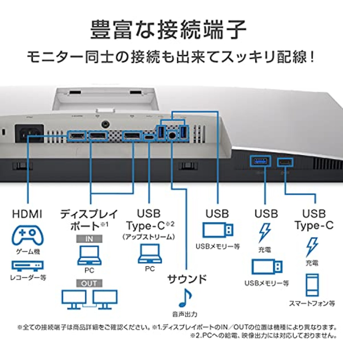  Dell U2722D 27インチ モニター (3年間無輝点交換保証/QHD/IPS非光沢/DP・HDMI/縦横回転・高さ調整/Rec.709 100%)画像7 