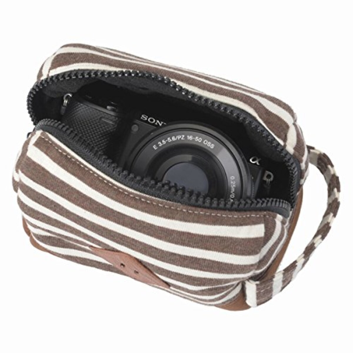  ETSUMI デジタルカメラケース ヌーボーナタリー ボーダーブラウン E-3442画像5 