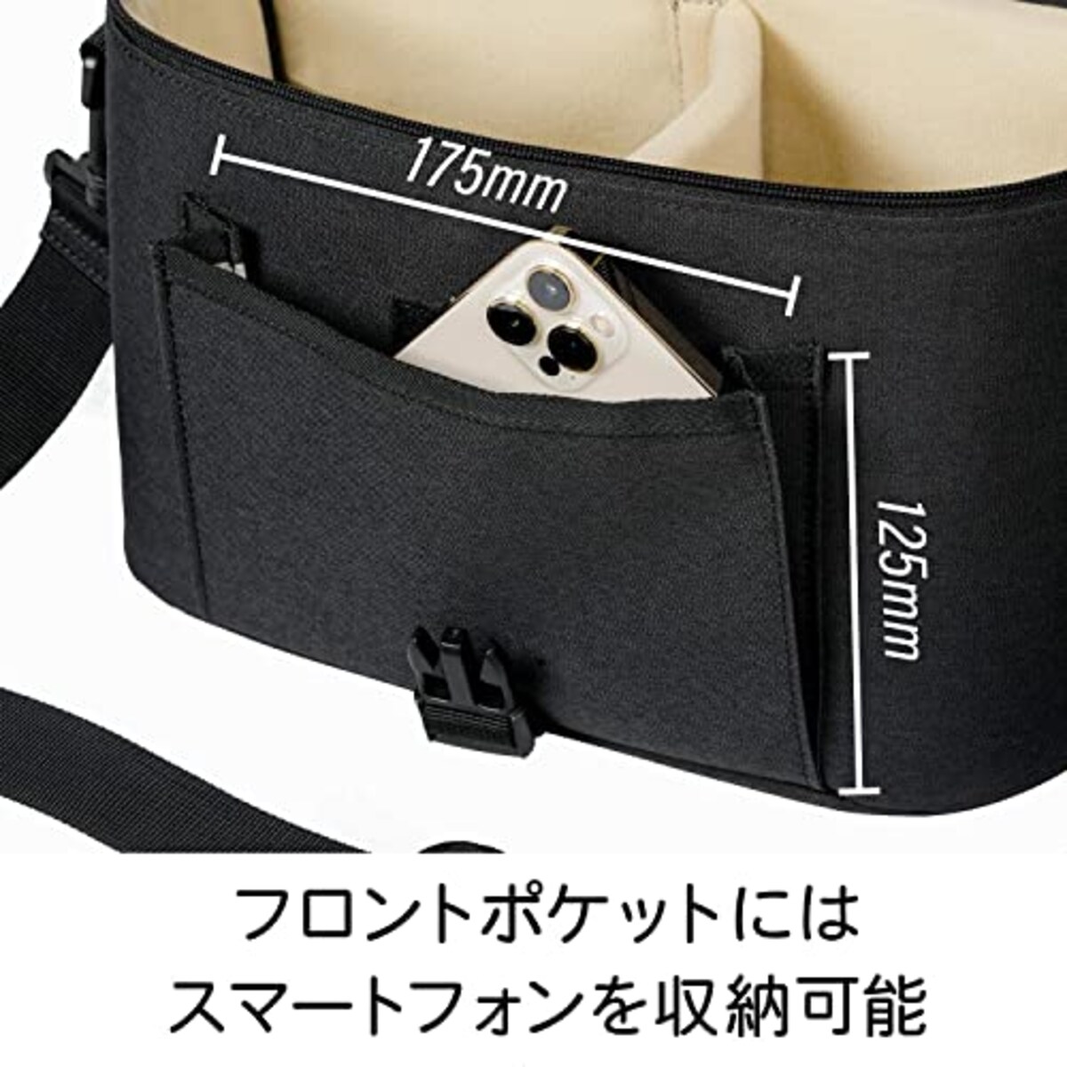  Kenko カメラバッグ Luce ショルダーバッグ L シンプルデザイン 最大容量4L ミラーレスカメラ＋レンズ＋交換レンズ収納 DGY AOS-LU1SH L画像4 
