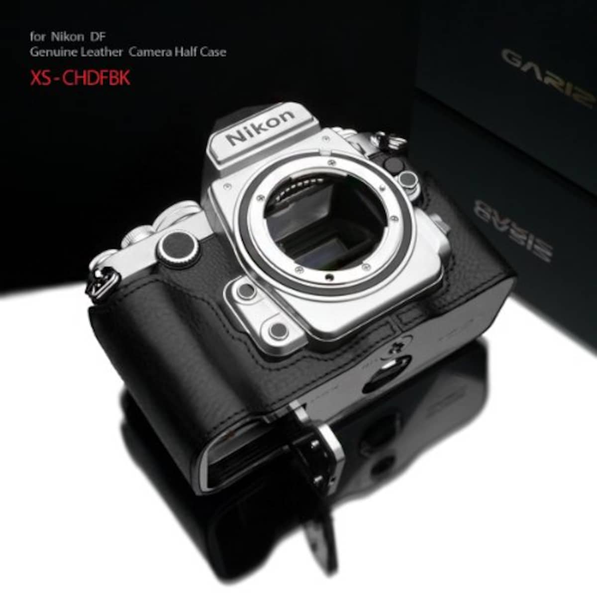  GARIZ Nikon Df用 本革カメラケース Gun Shot Ring付 XS-CHDFBK ブラック画像2 