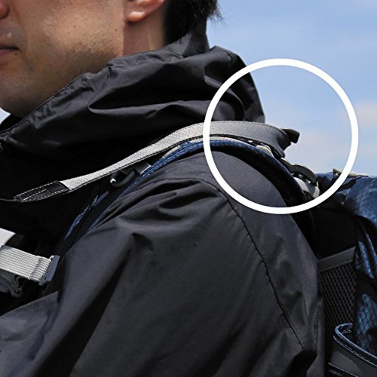  【セット買い】HAKUBA カメラリュック プラスシェル ブロス バックパックM 13.5L 水に強い生地 軽量タイプ ブラック SP-BS-BPMBK & HAKUBA 首の負担がZEROフック KH-STH画像6 