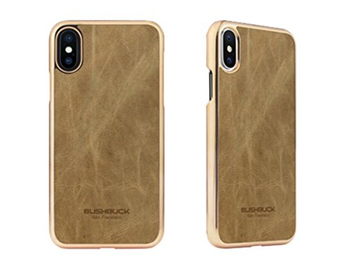 BUSHBUCK (ブッシュバック) iPhone X 用レザーケース Baronge BC Khaki Genuine Leather カーキ IPXBBCKI