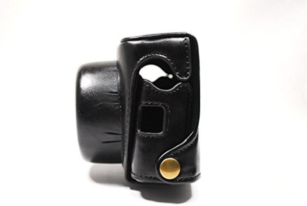  FUJIFILM X100F 専用 高級合皮レザー カメラケース ネックストラップ,クリーニングクロス付き 186_1 (ブラック)画像7 