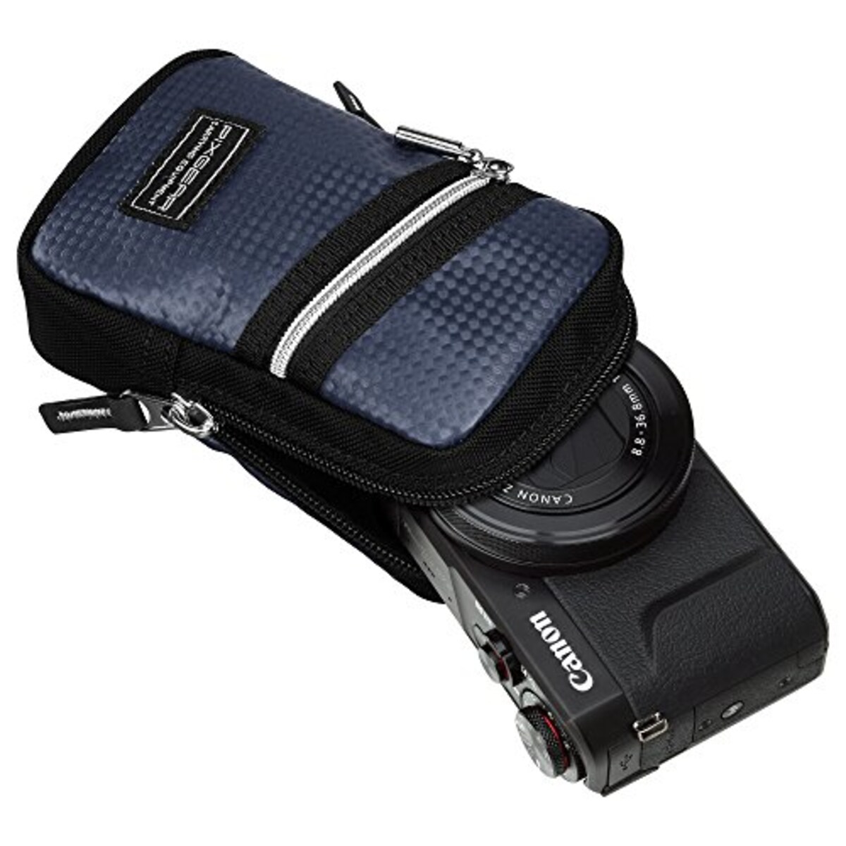  ハクバ HAKUBA デジタルカメラケース ピクスギア CS カメラポーチ Mサイズ ネイビー デジタルカメラ コンパクトカメラ ガジェットケース カラビナ・ベルト通し付き ダブルファスナー SPG-CS-CPMNV画像5 