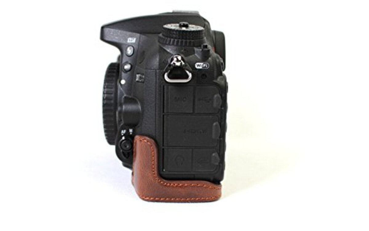  Nikon D7100 D7200 ボトム ハーフ ボディケース 高級合皮レザー クリーニングクロス付き 174_1 (ブラック)画像8 