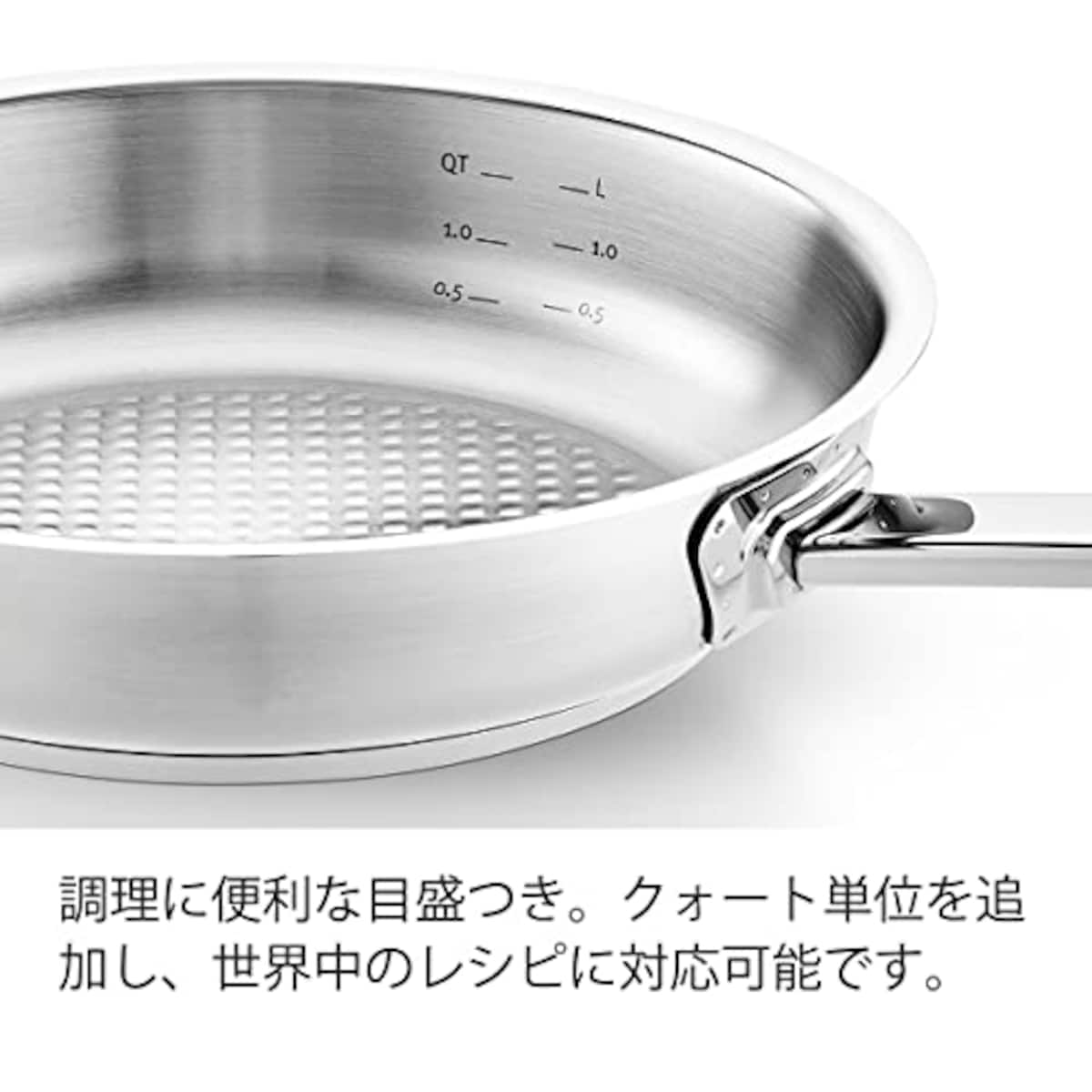  フィスラー (Fissler) フライパン 28cm オリジナル プロフィ コレクション ガス火/IH対応 ドイツ製 [日本正規販売品] 084-378-28-100 シルバー画像3 