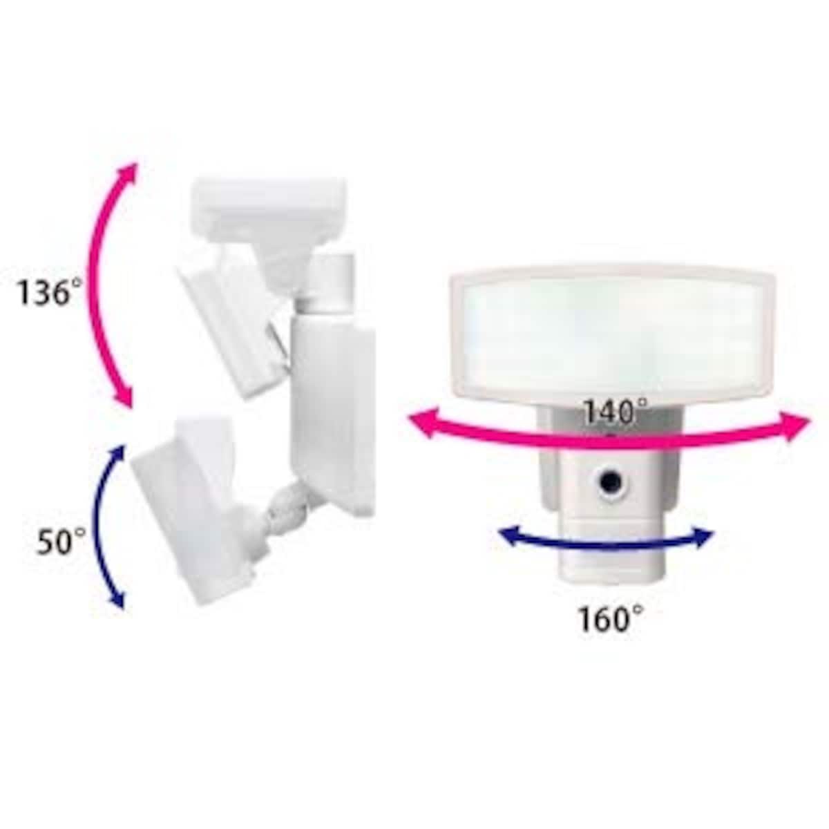  キャロットシステムズ カメラ付きLEDセンサーライト CSL-1000 ホワイト 中画像3 