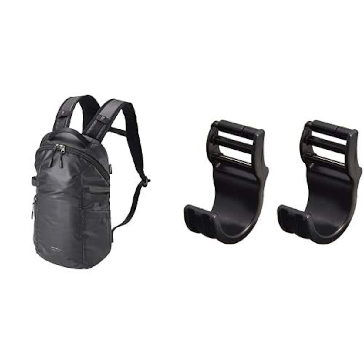 【セット買い】HAKUBA カメラバッグ プラスシェル アーバンライト 02 バックパック S 都会的デザインの超軽量カメラバックパック ブラック 2SP-UL02BPSBK + 首の負担がZEROフックセット