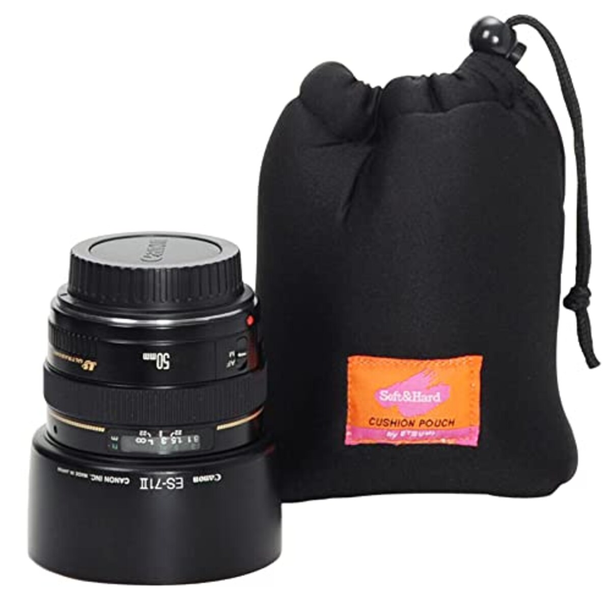  [Etsumi] カメラケース 極厚 クッション レンズポーチ 10mmウレタン 【 軽量 ・ 衝撃吸収 】 VE-5338 ブラック画像3 