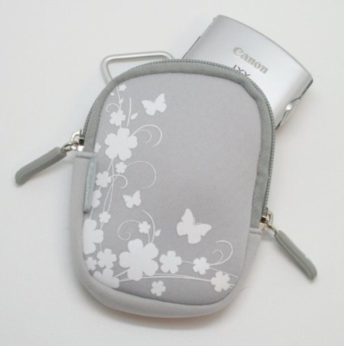  ideastyle コンパクトカメラ用スタイリッシュポーチ バードオンフラワー グレー V-24586画像2 