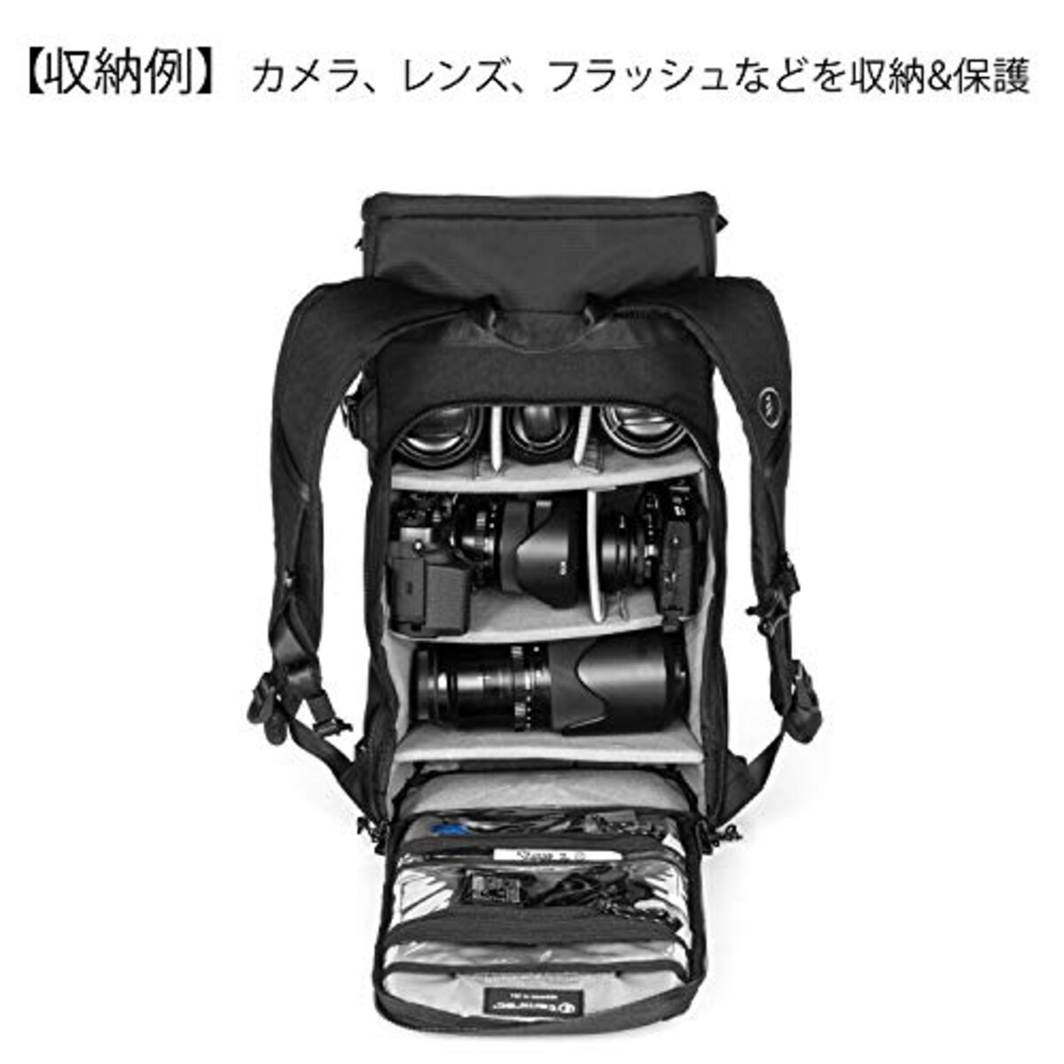  【国内正規品】 tamrac カメラバッグ ナガノ 12 バックパック ブラック 小型一眼/ミラーレス収納 12L T1500-1919画像2 