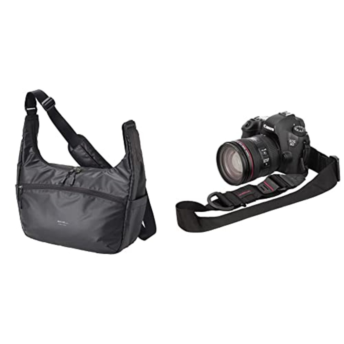 【セット買い】 HAKUBA カメラバッグ プラスシェル アーバンライト 02 ショルダー L ブラック 2SP-UL02SBLBK + 速写ストラップ ルフトデザイン スピードストラップ38 ブラック KST-62SS38BK