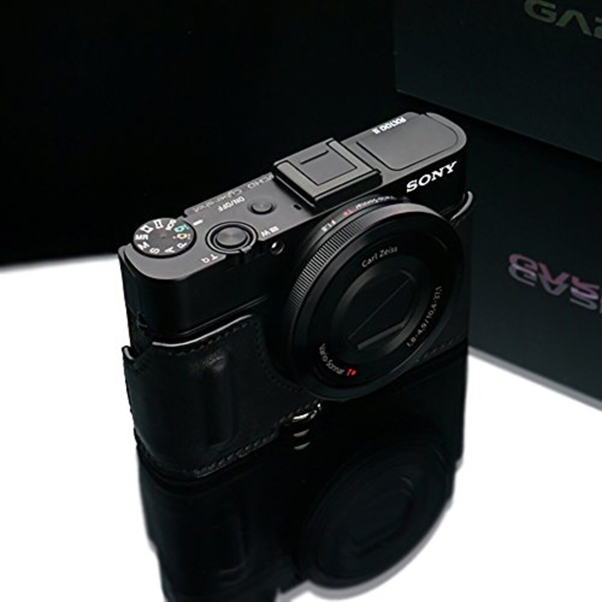  GARIZ SONY DSC-RX100M2用 本革カメラケース(シボ加工) HG-RX100IIBK ブラック画像3 