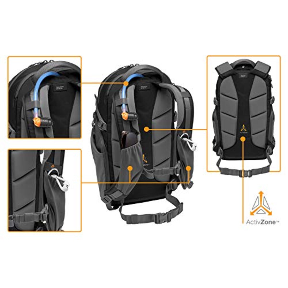  ロープロ(Lowepro) カメラリュック フォトアクティブ BP200AW 22L レンズ付ミラーレスカメラ+交換レンズ1本+アクセ+12inchタブレット ブラック/グレー LP37260-PWW画像5 
