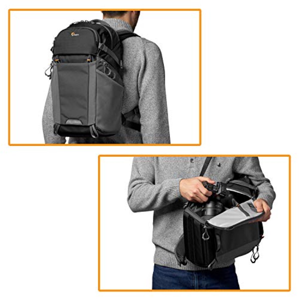  ロープロ(Lowepro) カメラリュック フォトアクティブ BP200AW 22L レンズ付ミラーレスカメラ+交換レンズ1本+アクセ+12inchタブレット ブラック/グレー LP37260-PWW画像6 