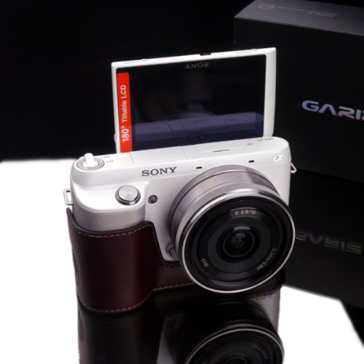  GARIZ SONY NEX-F3用 本革カメラケース XS-CHNEXF3BR ブラウン画像4 