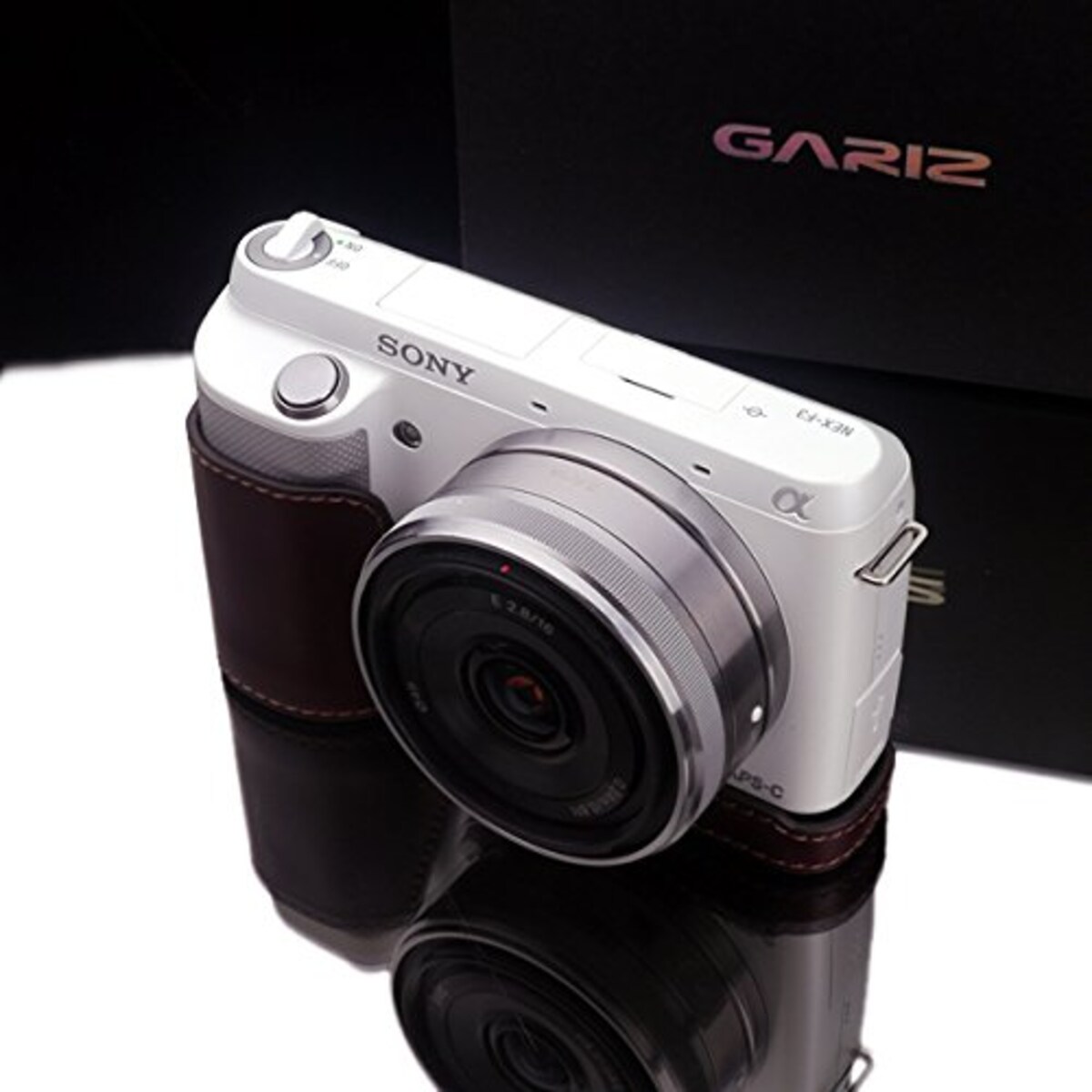  GARIZ SONY NEX-F3用 本革カメラケース XS-CHNEXF3BR ブラウン画像6 
