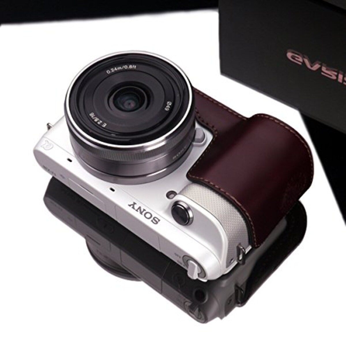  GARIZ SONY NEX-F3用 本革カメラケース XS-CHNEXF3BR ブラウン画像8 