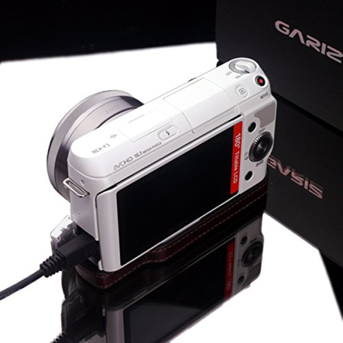  GARIZ SONY NEX-F3用 本革カメラケース XS-CHNEXF3BR ブラウン画像13 