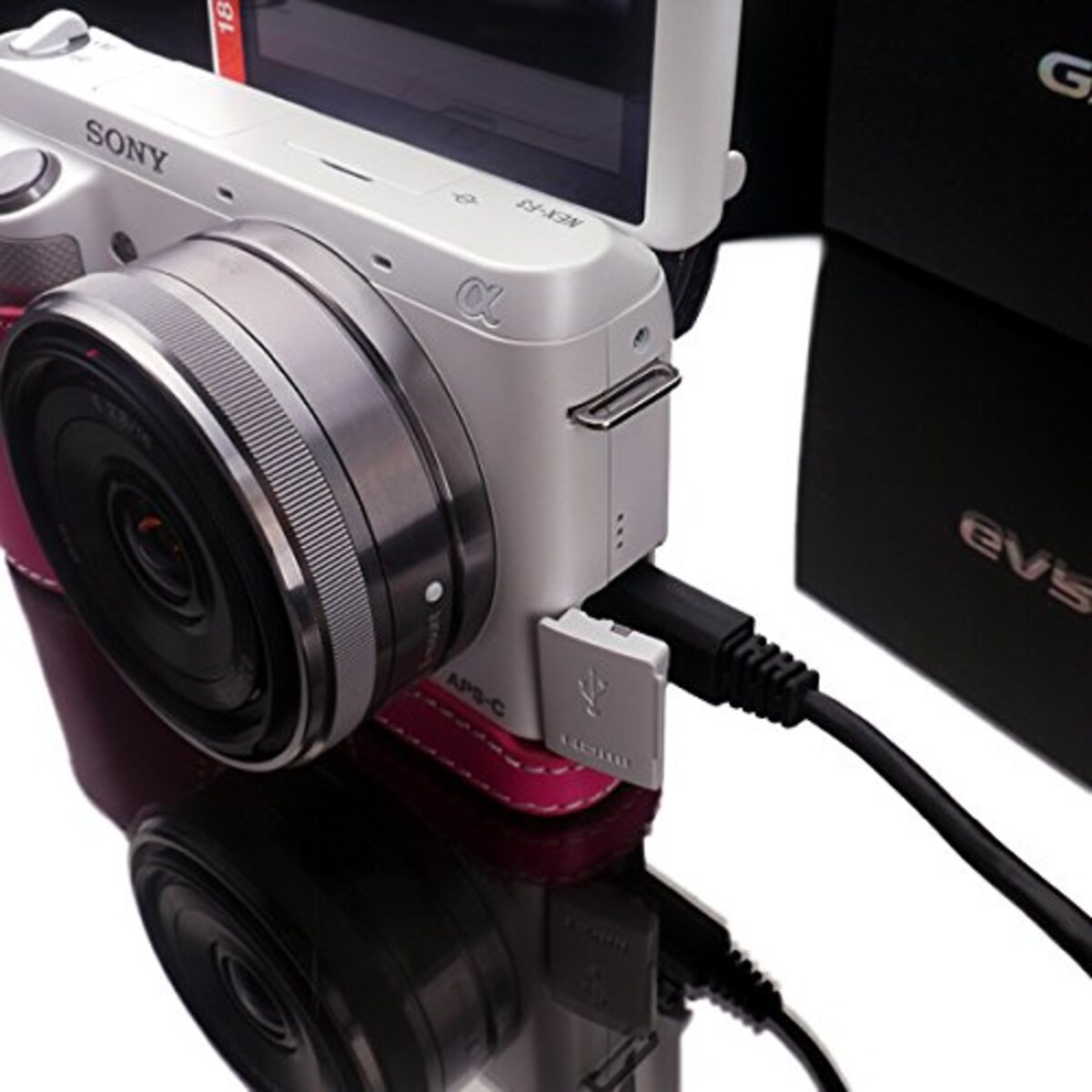  GARIZ SONY NEX-F3用 本革カメラケース XS-CHNEXF3P ピンク画像5 