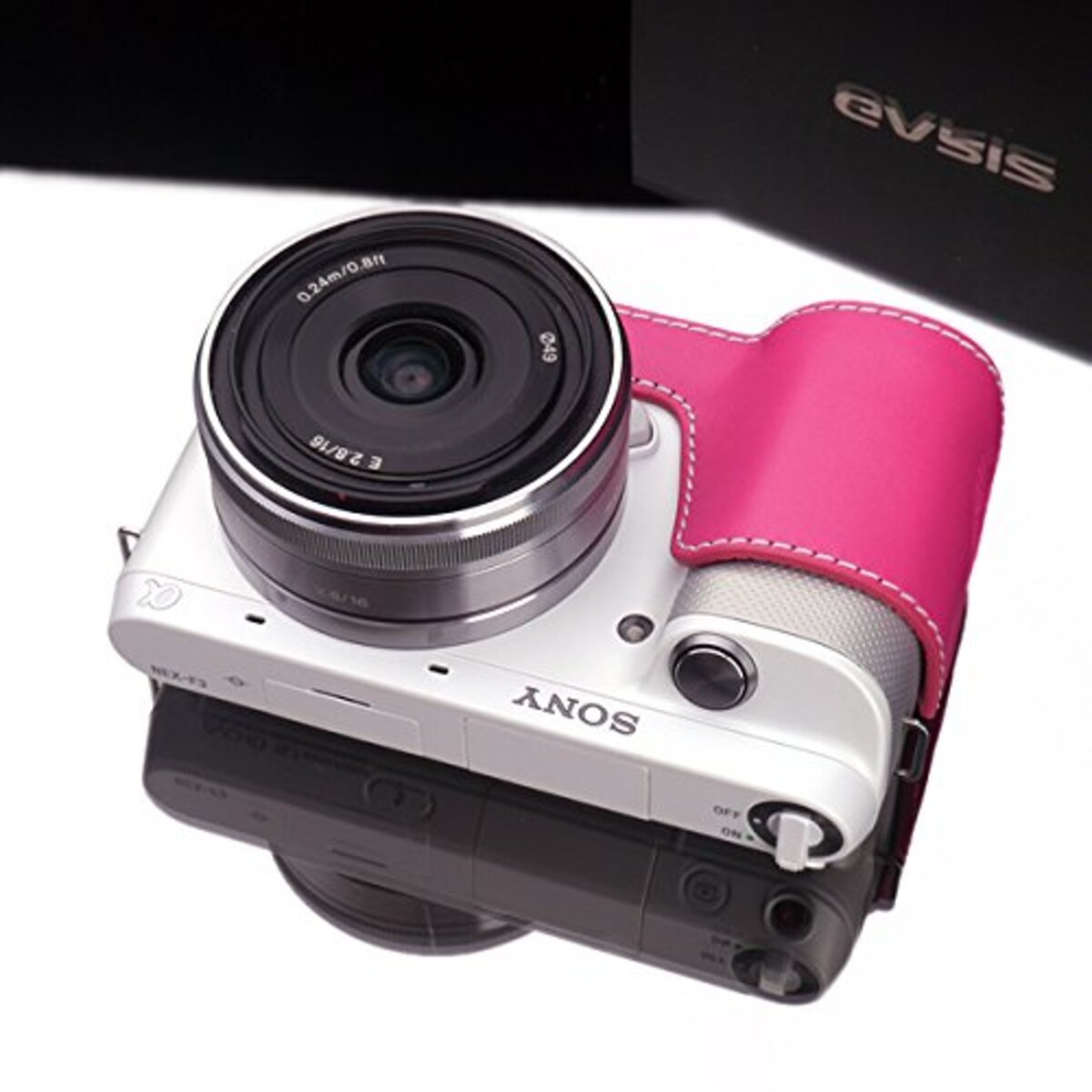  GARIZ SONY NEX-F3用 本革カメラケース XS-CHNEXF3P ピンク画像9 