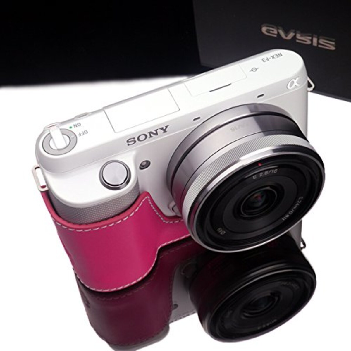  GARIZ SONY NEX-F3用 本革カメラケース XS-CHNEXF3P ピンク画像11 