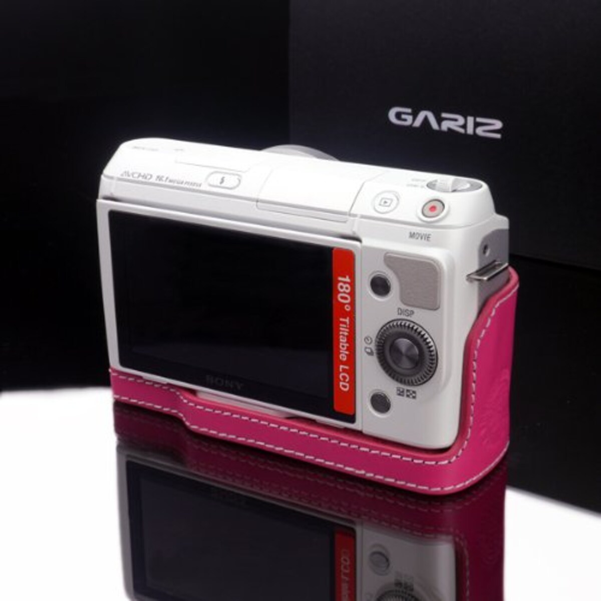  GARIZ SONY NEX-F3用 本革カメラケース XS-CHNEXF3P ピンク画像14 