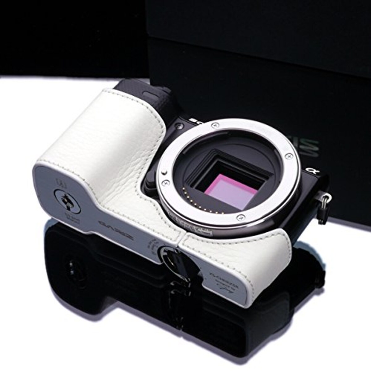  GARIZ SONY NEX-5R用 本革カメラケース XS-CHNEX5RW ホワイト画像5 