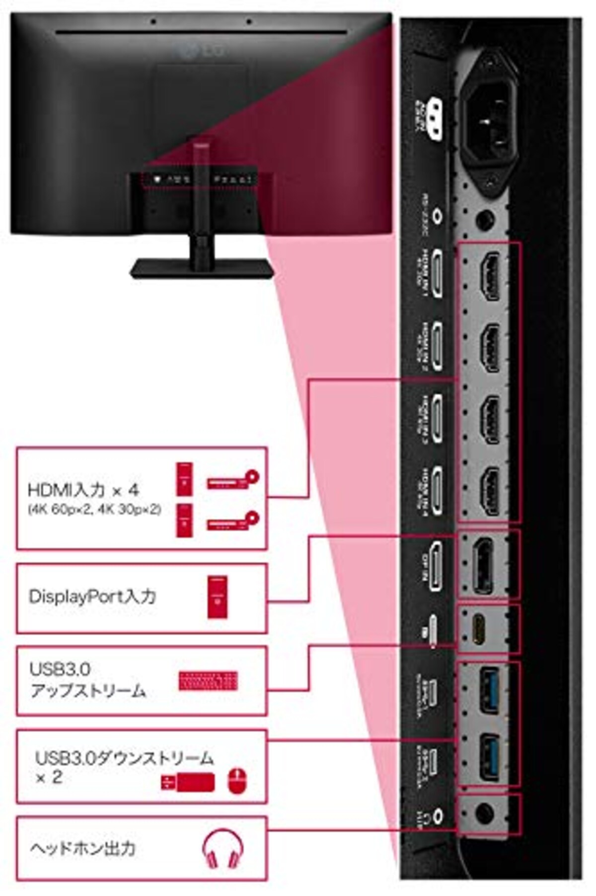  【Amazon.co.jp限定】LG モニター ディスプレイ 43UN700T-B 42.5インチ/4K/HDR対応/IPS非光沢/HDMI×4,DP,USB Type-C/スピーカー/ブルーライト低減、フリッカーセーフ/リモコン付属 /3年安心・無輝点保証画像8 