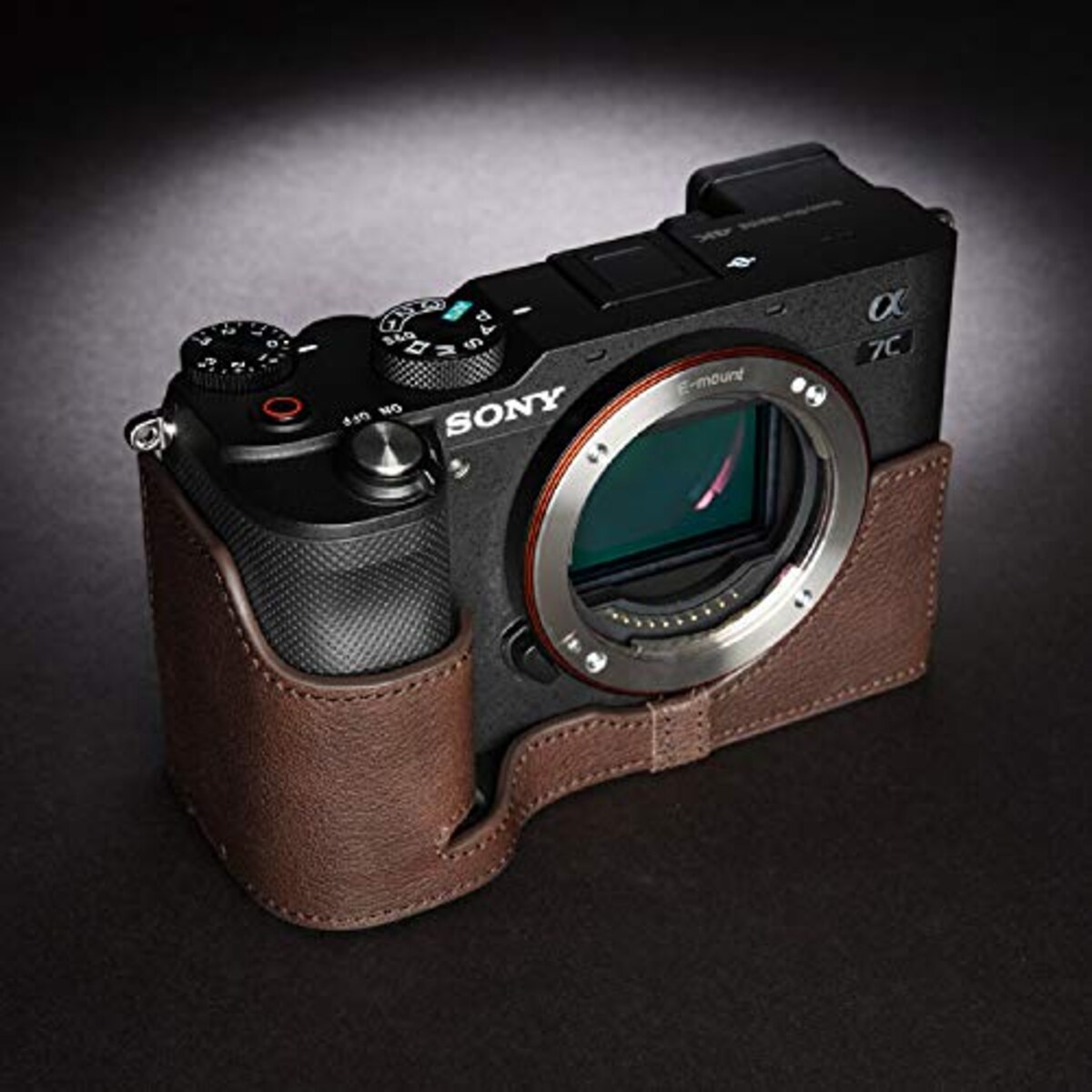  TP Original SONY α7C 用 ボディーハーフケース ダークブラウン画像2 