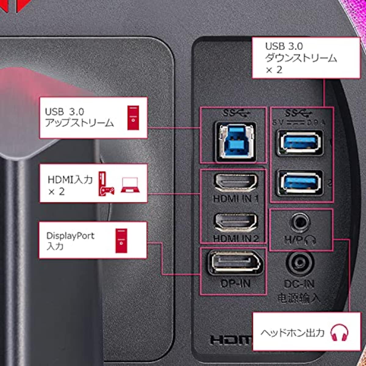  LG ゲーミングモニター UltraGear 27GP950-B 27インチ/4K/Nano IPS/1ms(GtoG)/144Hz/HDMI 2.1対応/G-SYNC Compatible,FreeSync Premium Pro/Vesa DisplayHDR600/HDMI×2,DisplayPort/ピボット,高さ調節対応/無輝点保証画像6 