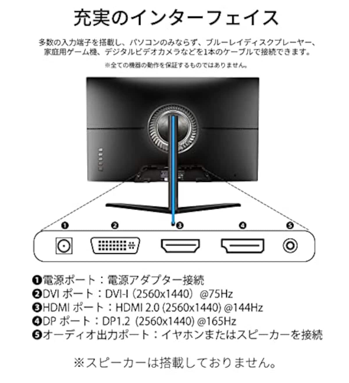  JAPANNEXT 23.8型 ゲーミングモニターJN-238GT165WQHDR 165hz対応 WQHD HDMI DP DVI-I画像4 