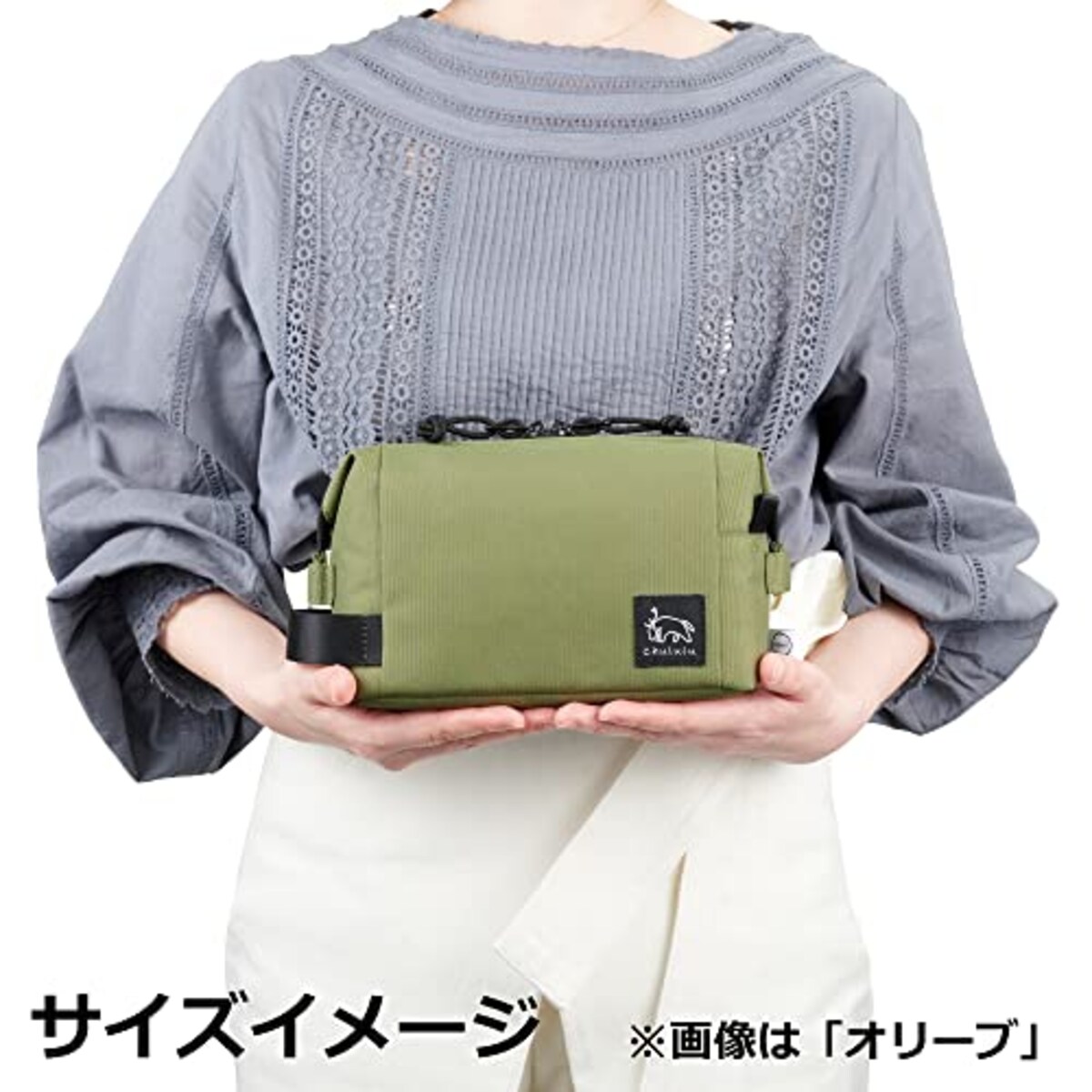  ハクバ 【Amazon.co.jp限定】HAKUBA カメラバッグ Chululu(チュルル) レニュー インナーポーチ M オリーブ AMZSCH-REIPMOV リサイクル素材のサスティナブルなインナーバッグ カメラケース 取っ手付 ショルダーベルト付画像9 